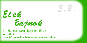 elek bajnok business card